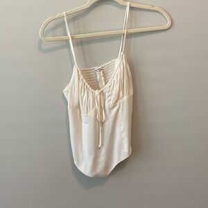 Reformation white front tie top